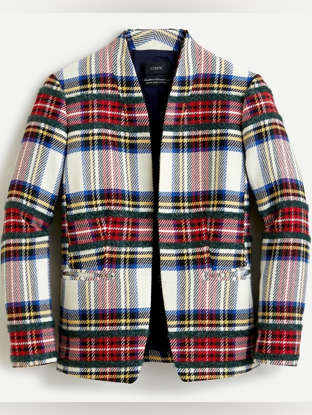 J. Crew Going Out Blazer jacket In Snowy Stewart Tartan Size 12 holiday